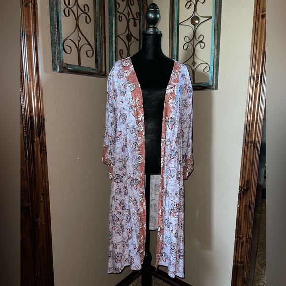 Maurices NWT short sleeve kimono cardigan top light weight size 3X lavender - Picture 1 of 5